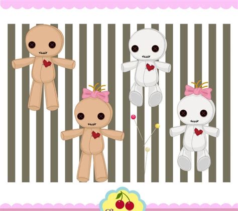 Voodoo Doll Clip Art Set for Personal and Commercial