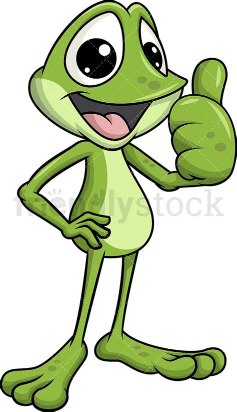 Frog Mascot Thumbs Up Cartoon Vector Clipart - FriendlyStock