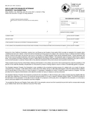 Fillable Online Disabled Veterans Exemption Claim Form Fax Email Print