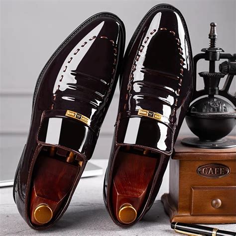 Patent Leather Men Dress Shoes Classic Formal Leather Shoes For Men Formal Office Work Shoes Men