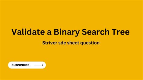 Check For Bst Validate Binary Search Tree Youtube