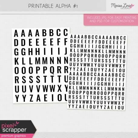 Printable Alpha Kit 1 By Marisa Lerin Graphics Kit DigitalScrapbook