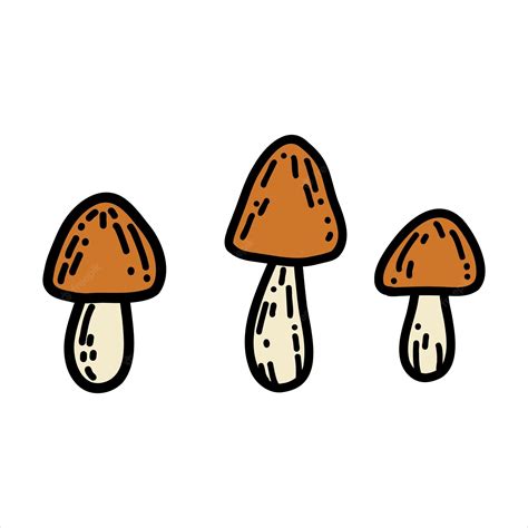 Premium Vector Mushroom In Hand Drawn Doodle Style Linear Autumn