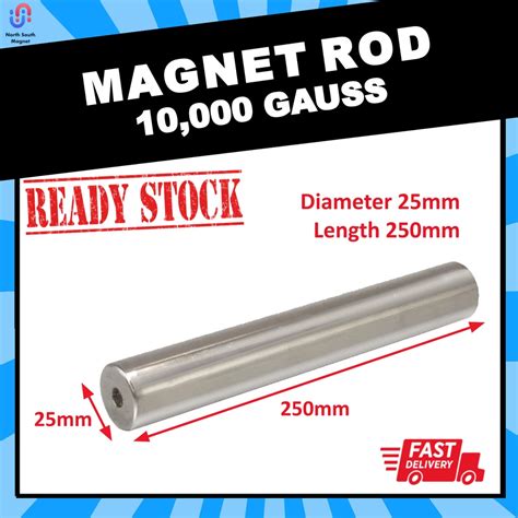 10000 Gauss Diameter 25mm X 250mm Magnetic Rod Neodymium Magnetic Bar