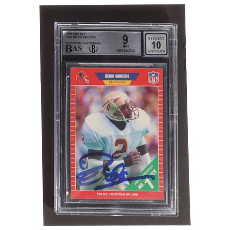 Deion Sanders Signed 1989 Pro Set 486 RC BGS 9 Pristine Auction