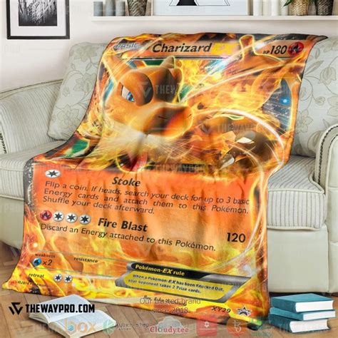 Anime Pokemon Charizard Ex Evolutions Blanket Hot Sale