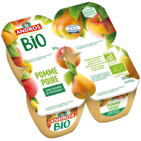 Compote Pomme Poire Bio Andros Les Pots De G Prix Carrefour