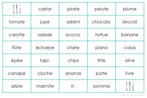 Labyrinthe Des Aliments Mots Avec Consonnes Courtes Document Index