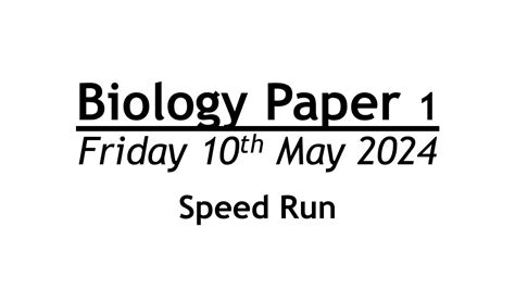 Edexcel Gcse Combined Science Biology Paper Speed Run Youtube