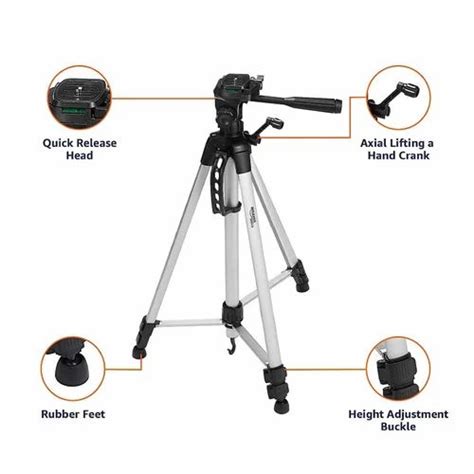 Silver Amazonbasics Inch Lightweight Tripod With Bag For