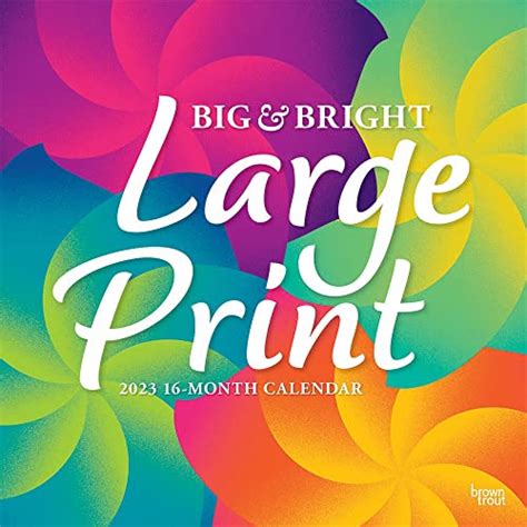 Big And Bright Large Print 2023 12 X 24 Inch Monthly Square Wall