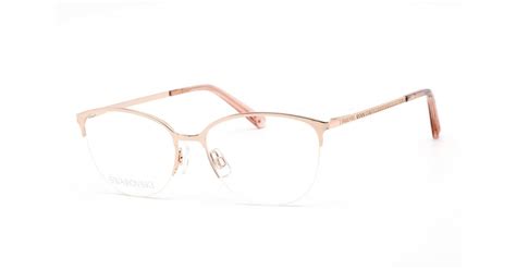 Swarovski Sk5296 Eyeglasses Shiny Rose Gold Clear Lens In Metallic Lyst