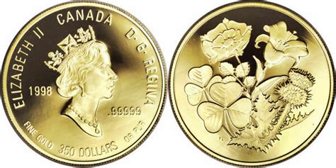 350 Dollars Elizabeth Ii Flowers Of Canadas Coat Of Arms Canadá