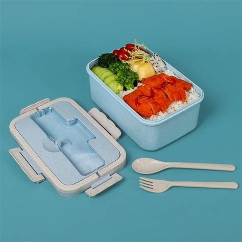 Jual Tempat Makan 4 In 1 Kotak Bekal Tempat Makan Jerami Lunch Box Set