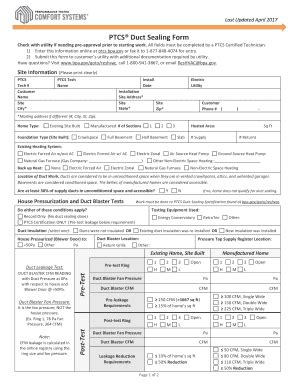 Fillable Online Bpa Ptcs Duct Sealing Form Bpa Fax Email Print