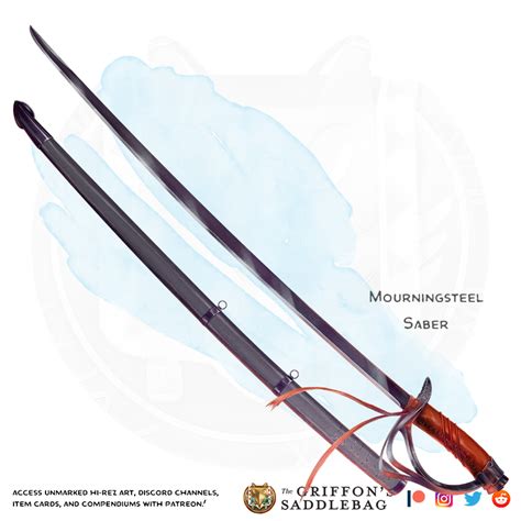 The Griffon S Saddlebag Mourningsteel Saber Weapon Rapier Artofit