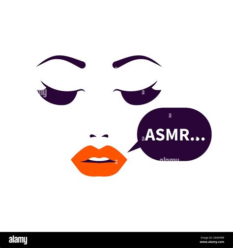 Asmr Icon Beautiful Lips And Whisper Vector Illustration Stock Vector