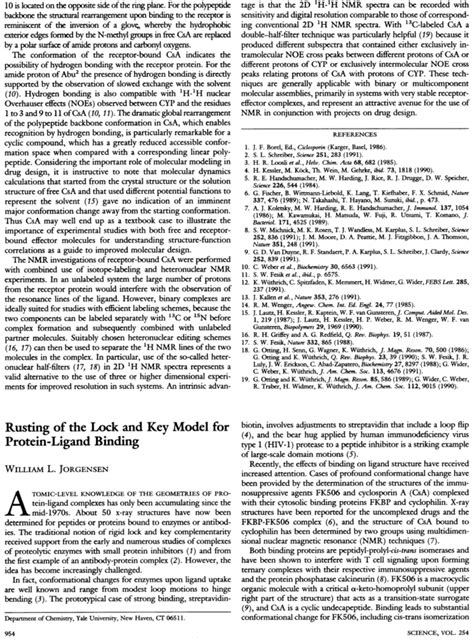 Rusting Of The Lock And Key Model For Protein Ligand Binding Science