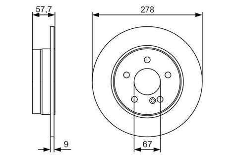 2x Brake Discs Pair Solid Rear 278mm 0986479s96 Bosch Set A2044230512