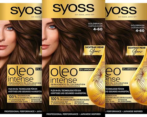 Syoss Oleo Intense Öl Coloration 4 60 Goldbraun Stufe 3 115 ml