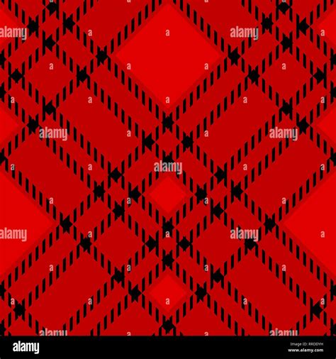 Minimal Monochrome Black Red Seamless Tartan Check Plaid Pixel Pattern