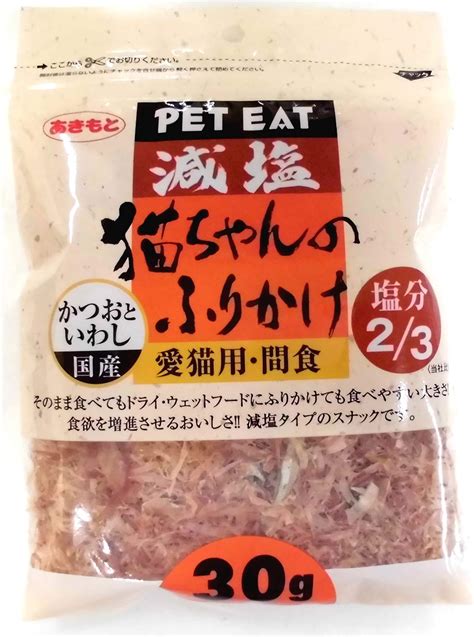 秋元水産 ペットイート 減塩 猫ちゃんのふりかけ 猫用おやつ キャットフード 40g かつお削り