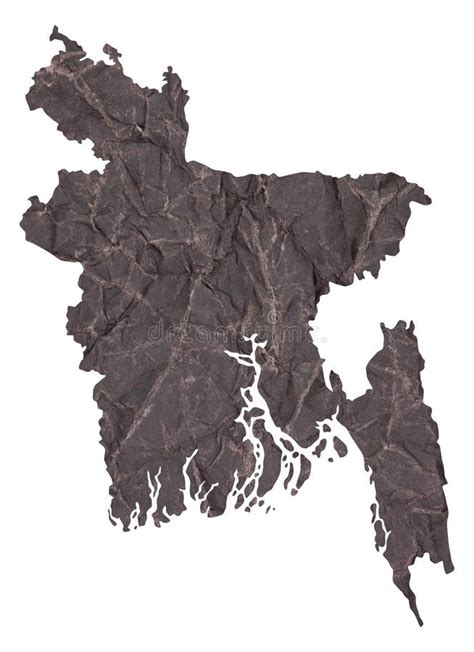 Map Of Bangladesh On Old Black Grunge Paper Stock Illustration