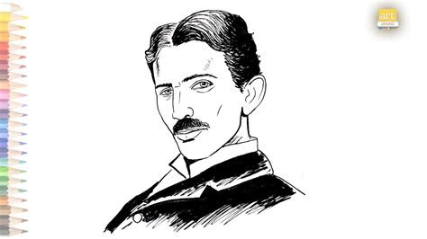 Outline Drawings Easy Drawings Nikola Tesla Nikolai Step By Step