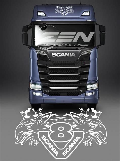 Scania Truck Lorry HGV Tractor Unit "Scania V8" Windscreen Decal Sticker any colour | Chevy ...