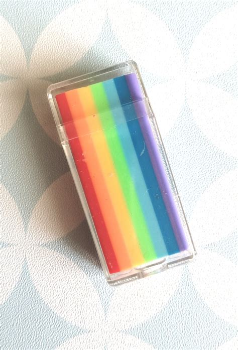 80s Vintage Eraser Gomme Rainbow In Plastic Case Etsy