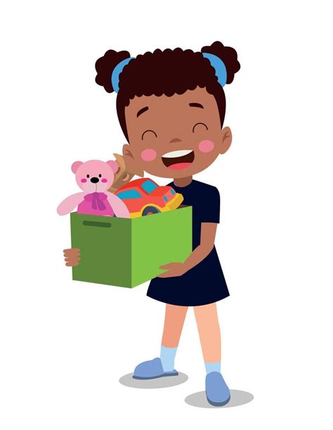 Girl Picking Up Toys Clipart