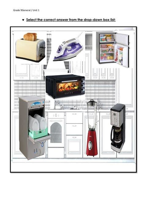 Kitchen Appliances Worksheet Live Worksheets