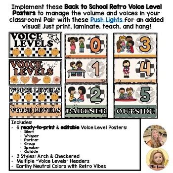 Voice Level Posters - Back To School Retro Decor by Learning with Ms Luise