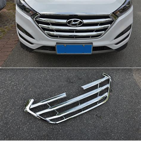 Accessories For Hyundai Tucson 2015 2016 2017 ABS Chrome Front Center