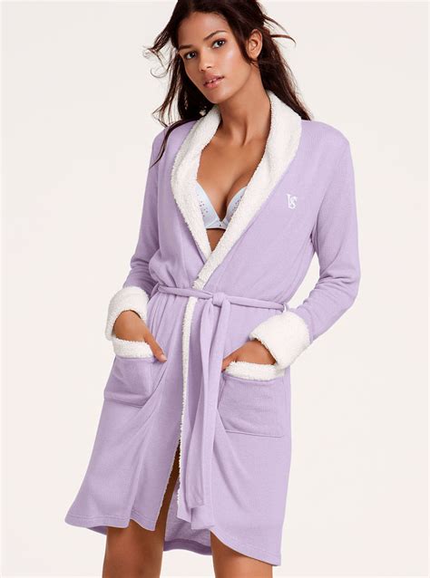 Victorias Secret Sherpa Sweater Robe In Purple Ice Violet Heather Lyst