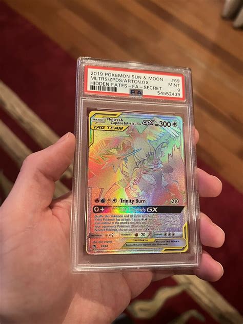 Mavin Moltres Zapdos Articuno GX PSA 9 Full Art Secret Rainbow Rare