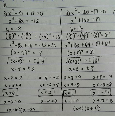 A Supply The Missing Term To Complete The Perfect Square Trinomial 1 X 2 16x 2 X 2