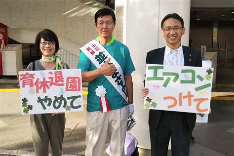 並木まさよし市長候補と航空公園駅前前の早朝宣伝／埼玉･所沢市 塩川てつや