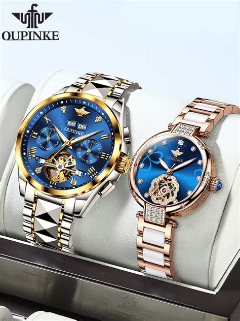 Oupinke Luxury Brand Fashion Watches Luxury Men Chronograph Mechanical