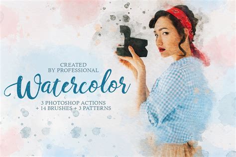 Watercolor Painter Photoshop Actions Watercolor Effect Photoshop Action