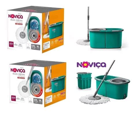 Kit Mop Girat Rio Duas Guas Cesto Inox Litros Novi A Frete Gr Tis