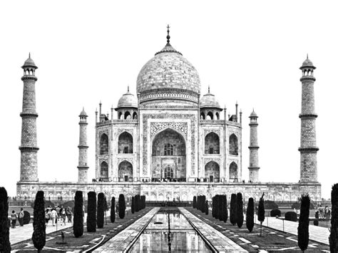 Taj Mahal Pictures In Black And White - PictureMeta