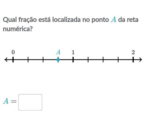 Qual fração está localizada no ponto A da reta numérica Brainly br