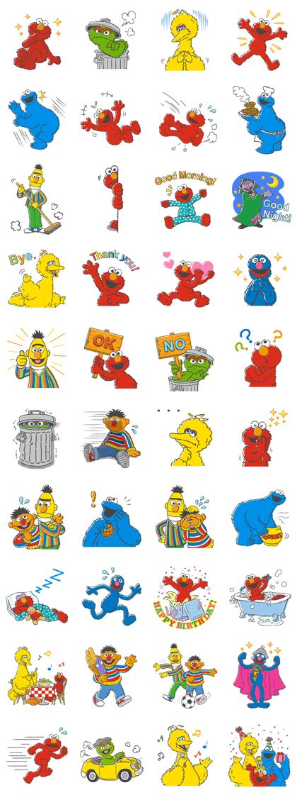 Sesame Street + Pop-Up + Animated 1, 2 & 3 - LINE Stickers for Android ...