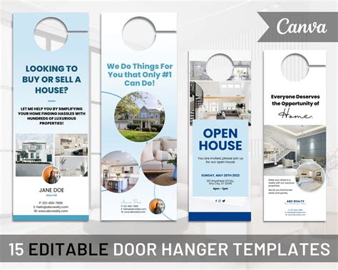 Real Estate Door Hanger Bundle Real Estate Marketing Door Hangers