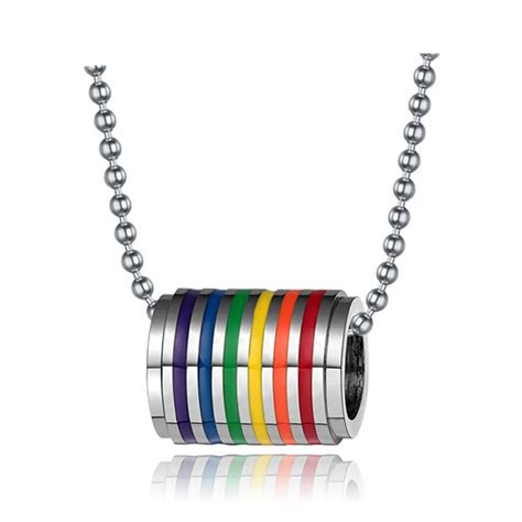 Fashion Stainless Steel Rainbow Loop Necklace Pendant For Men And Women