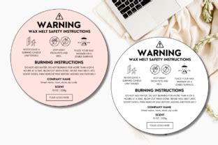 Custom Wax Melt Warning Label Template Graphic By Sundiva Design