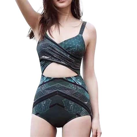 Weaiximiung Plus Size Swim Top Longline Womens Retro Print Slim Body