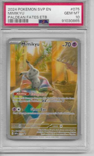 PSA 10 Mimikyu 075 Pokemon SV Black Star Promo EN Paldean Fates ETB