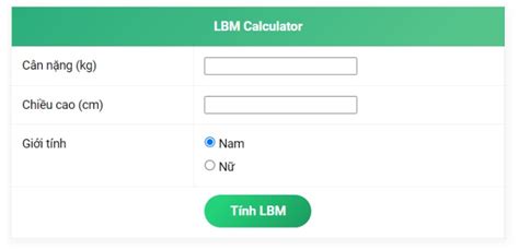 lbm la gi cac cong thuc va cong cu de tinh lbm hieu qua